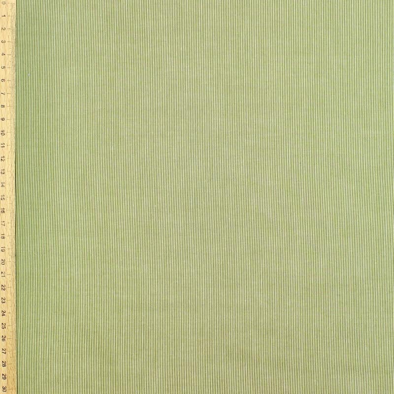 Tissu coton déperlant rayures - vert