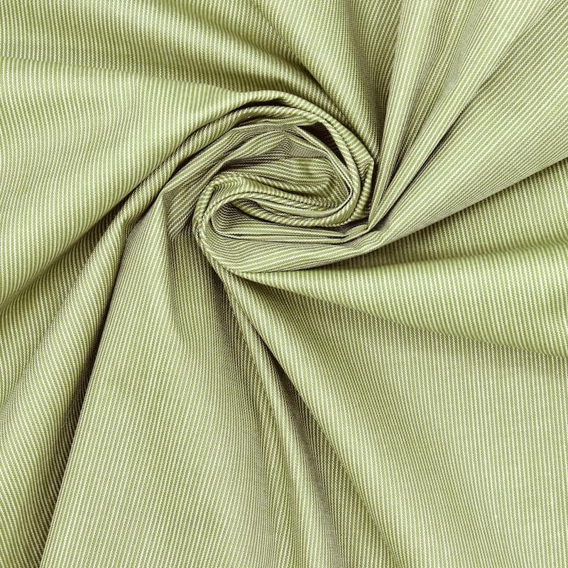 Striped water-repellent cotton - green