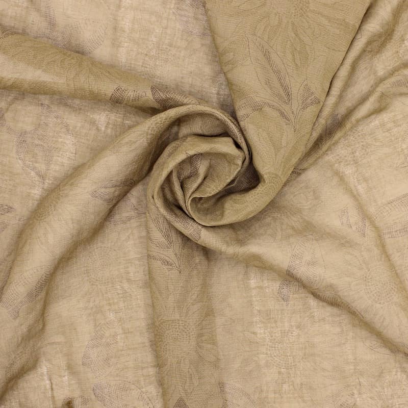 Cotton veil with shape memory - khaki