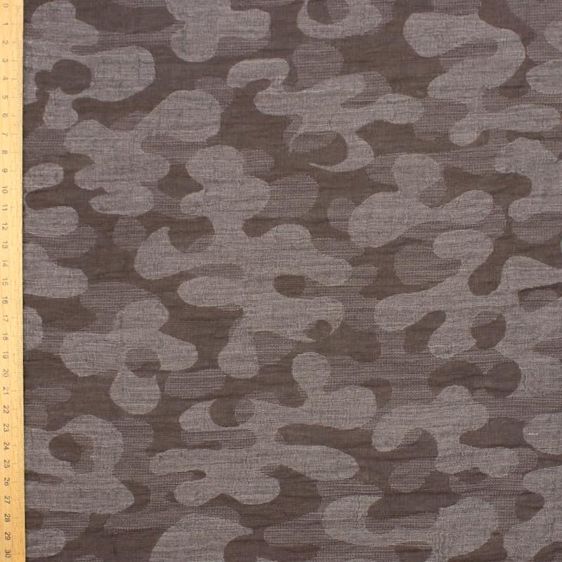 Tissu jacquard camouflage- brun