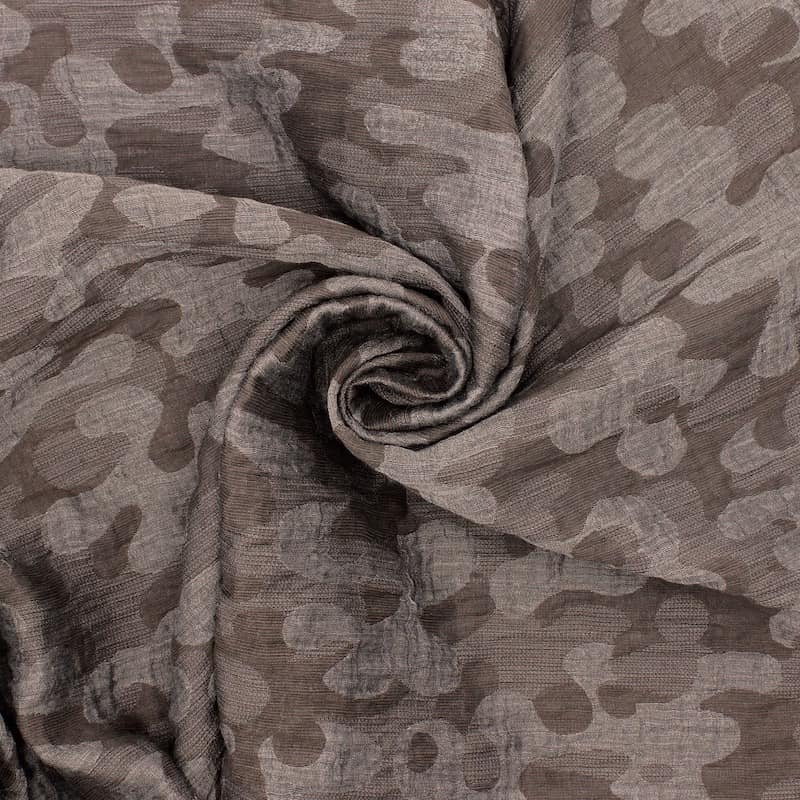Jacquard fabric with camouflage print - brown