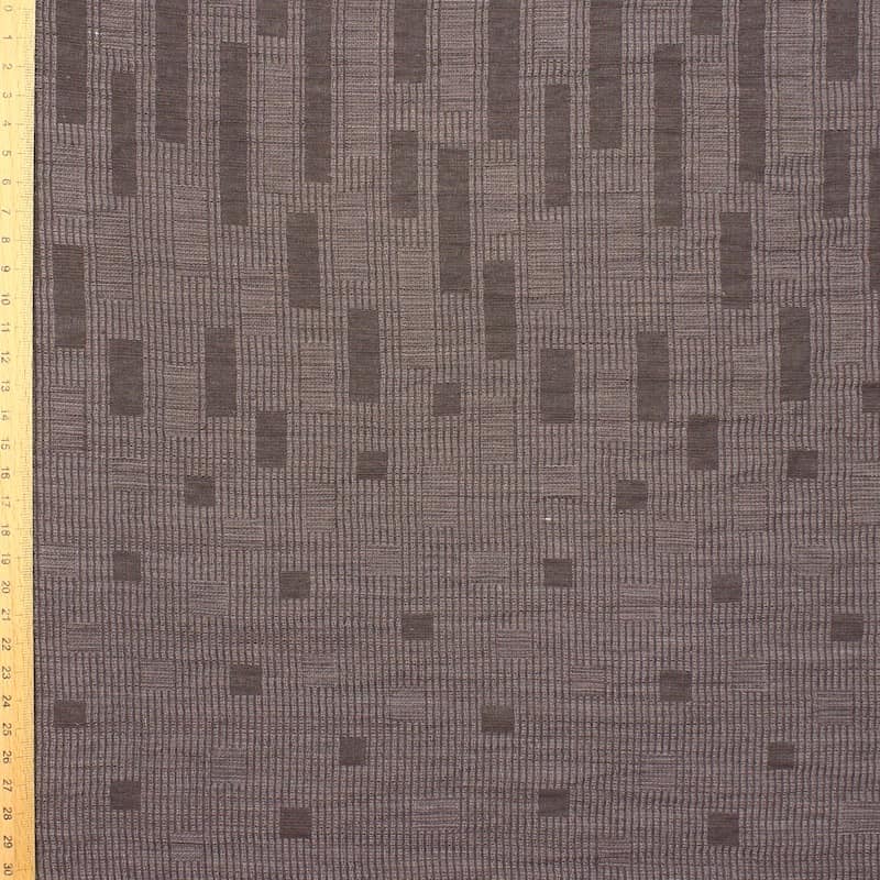 Jacquard fabric with geometric print - brown