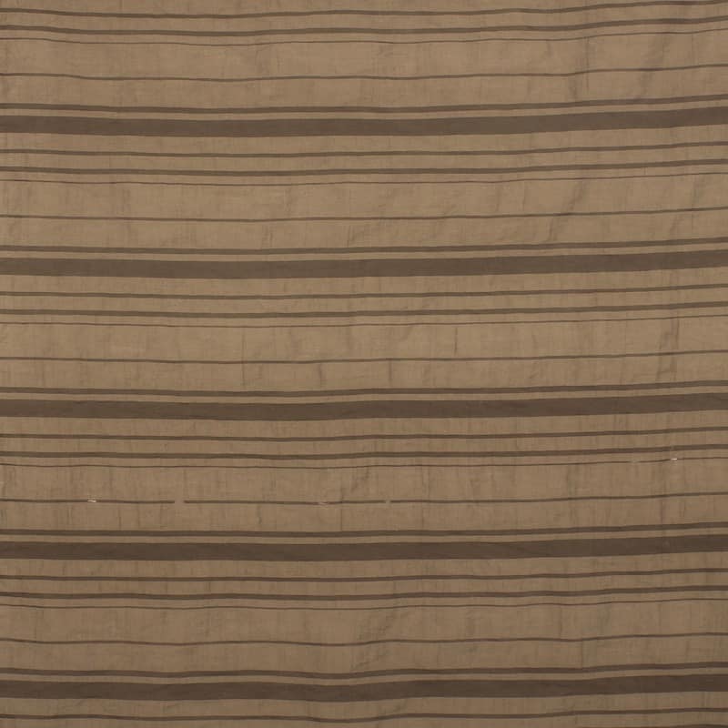 Tissu vestimentaire rayures - brun