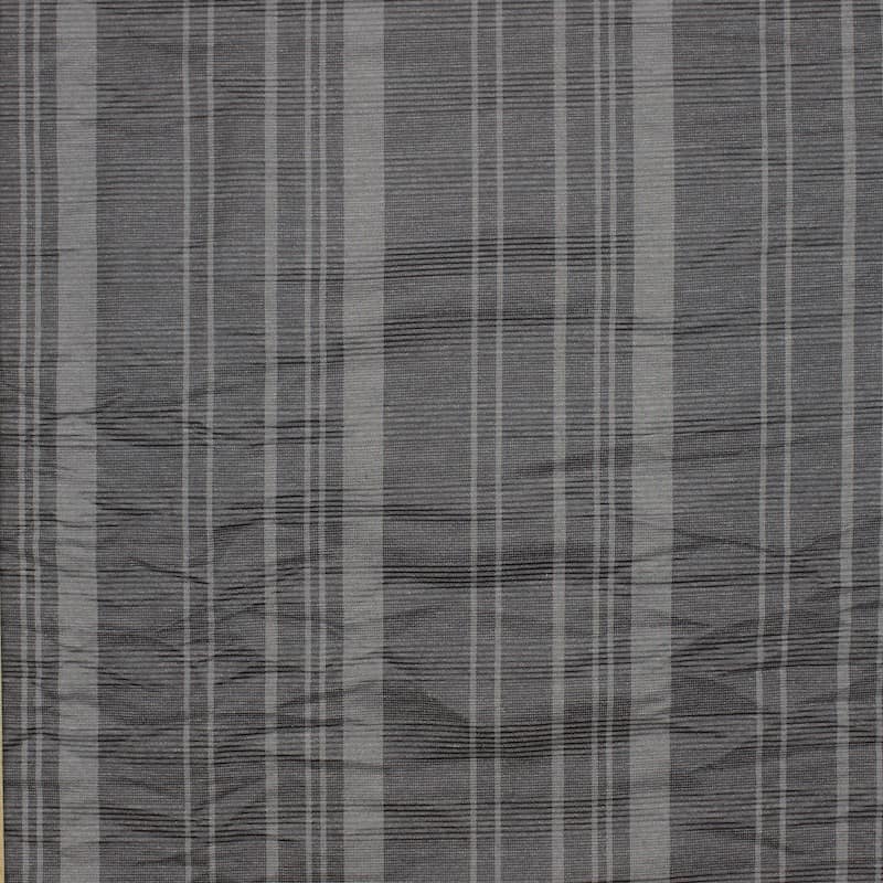 Checkered fabric with shape memory - grey 