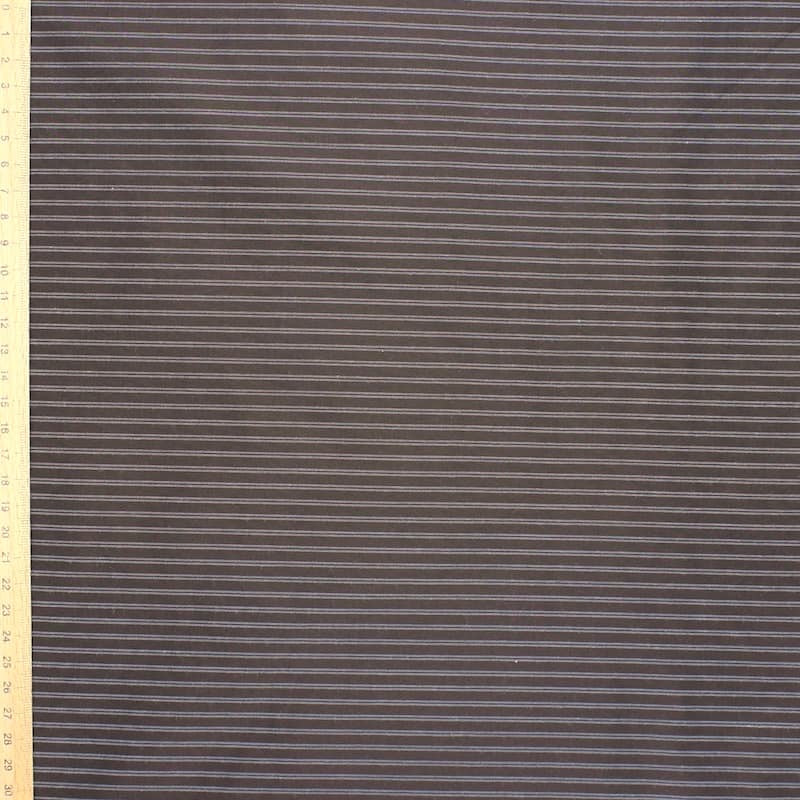 Striped fabric in cotton and polyester - brown