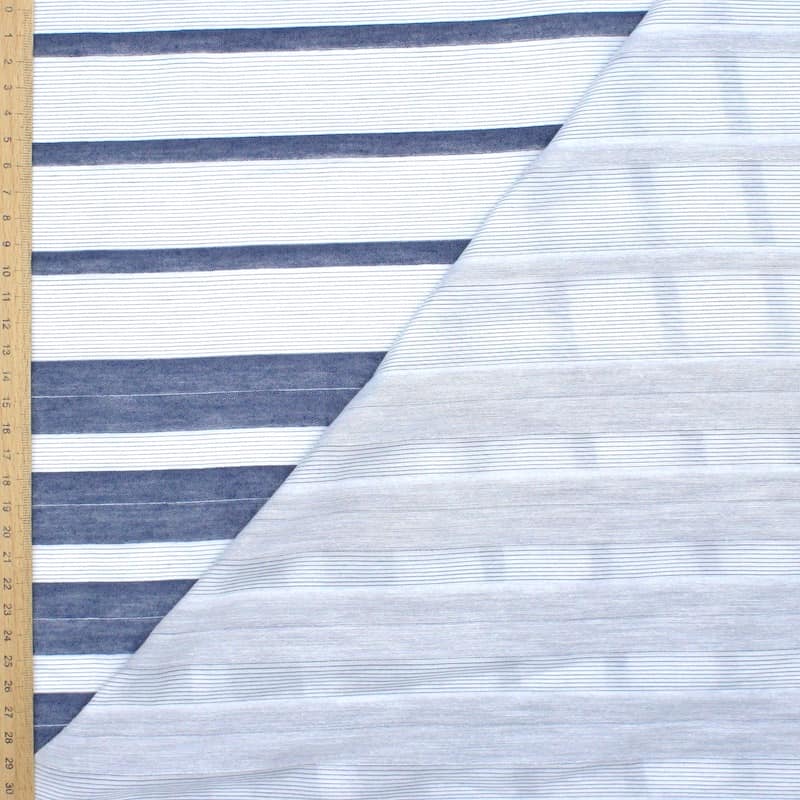 Striped double-sided fabric - blue
