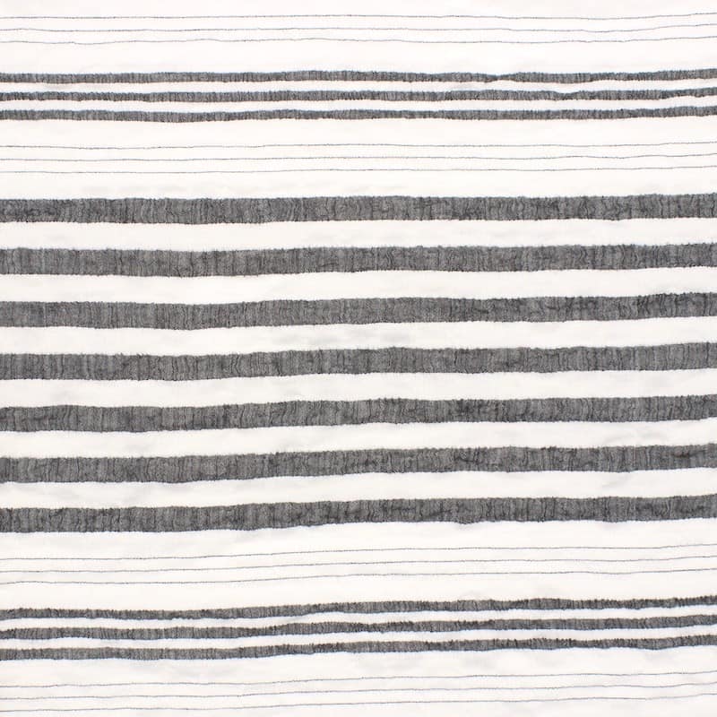Extensible striped fabric - grey