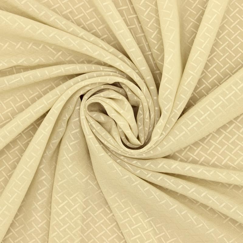Viscose veil with graphic prints - beige