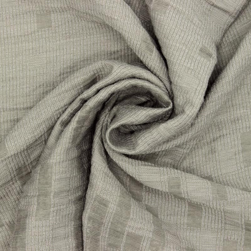 Jacquard veil with geometric prints - khaki