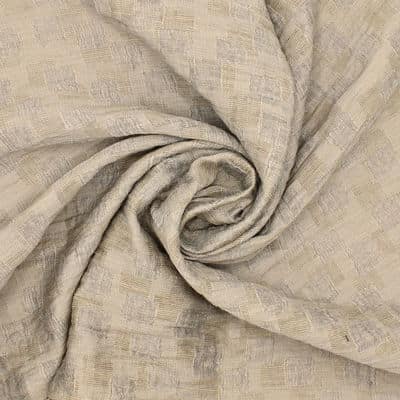 Jacquard veil with geometric prints - light khaki