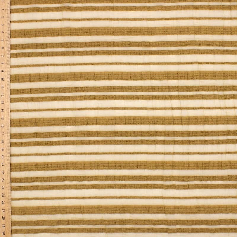 Striped jacquard veil - hazelnut brown