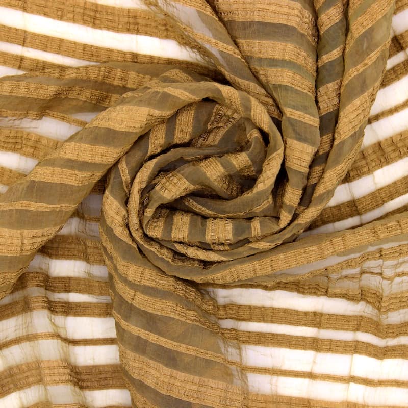 Striped jacquard veil - hazelnut brown