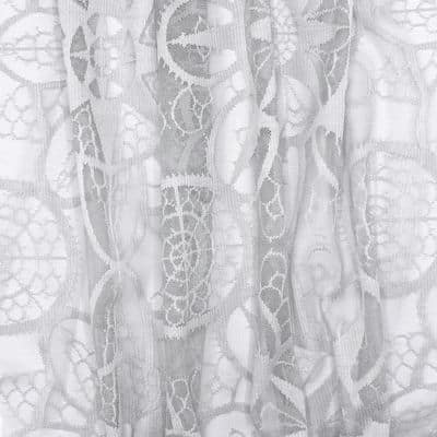 Transparent veil with patterns - grey