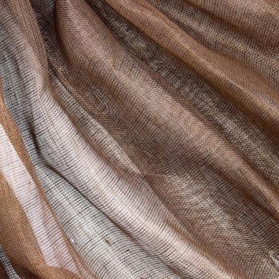 Tissu lin et cuivre - brun