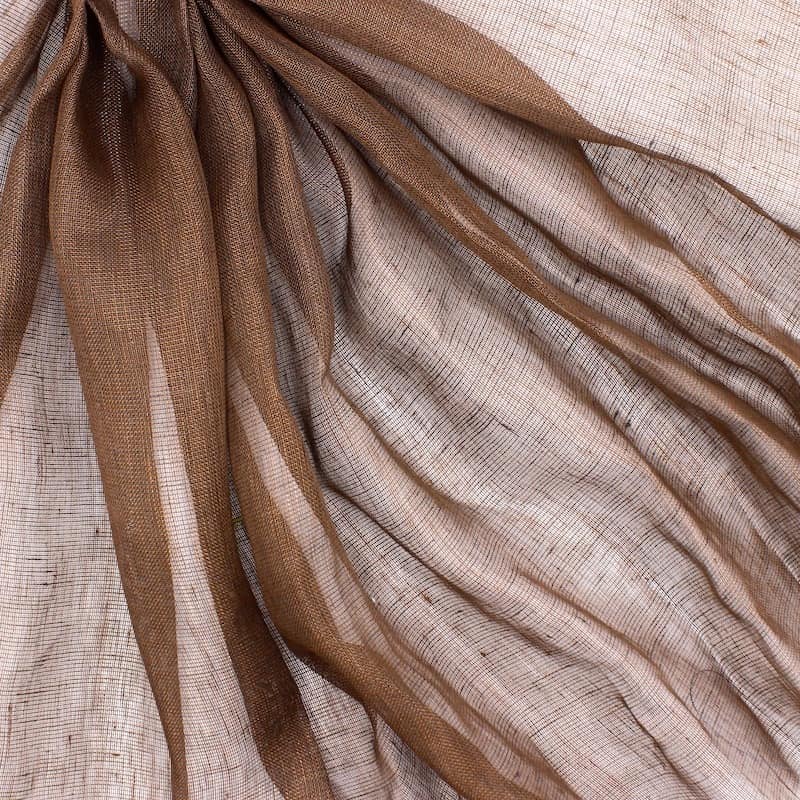 Tissu lin et cuivre - brun