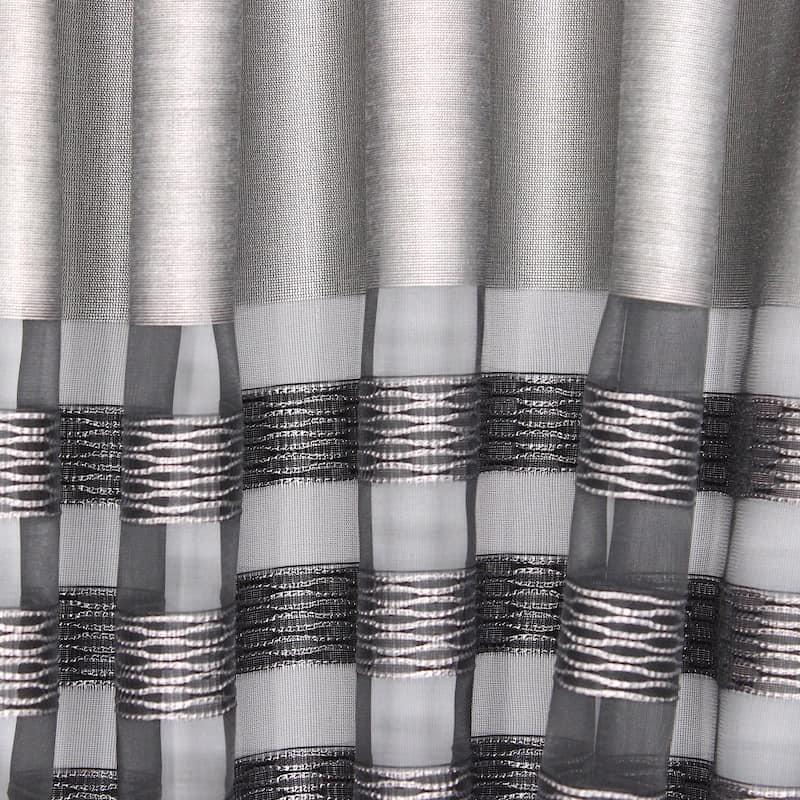Tissu polyester rayures - gris