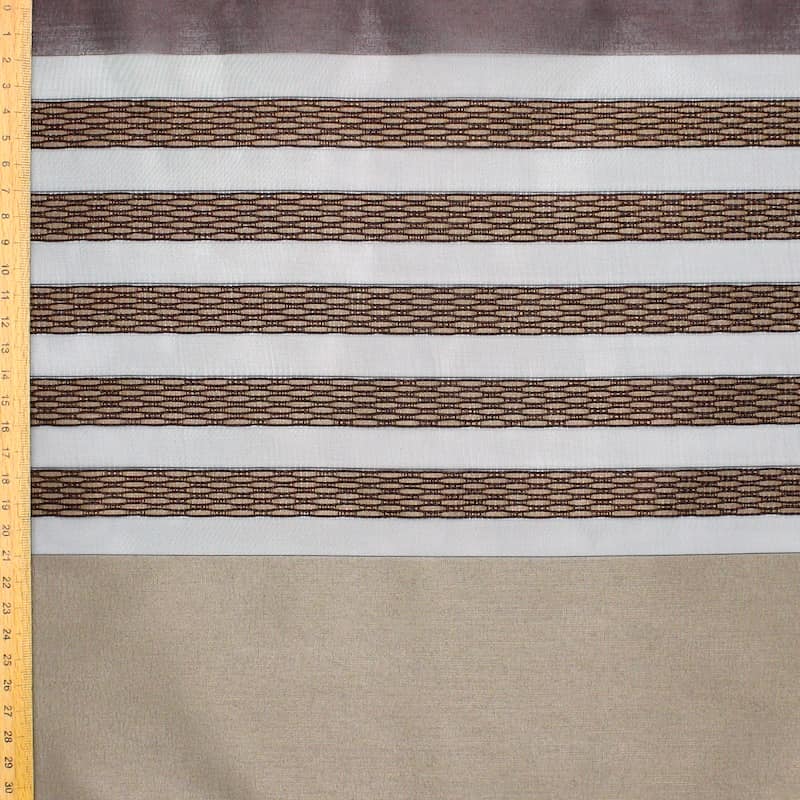 Striped polyester fabric - brown