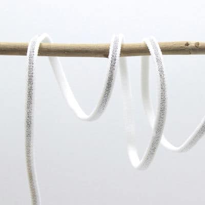 Spaghetti elastic - white and silver