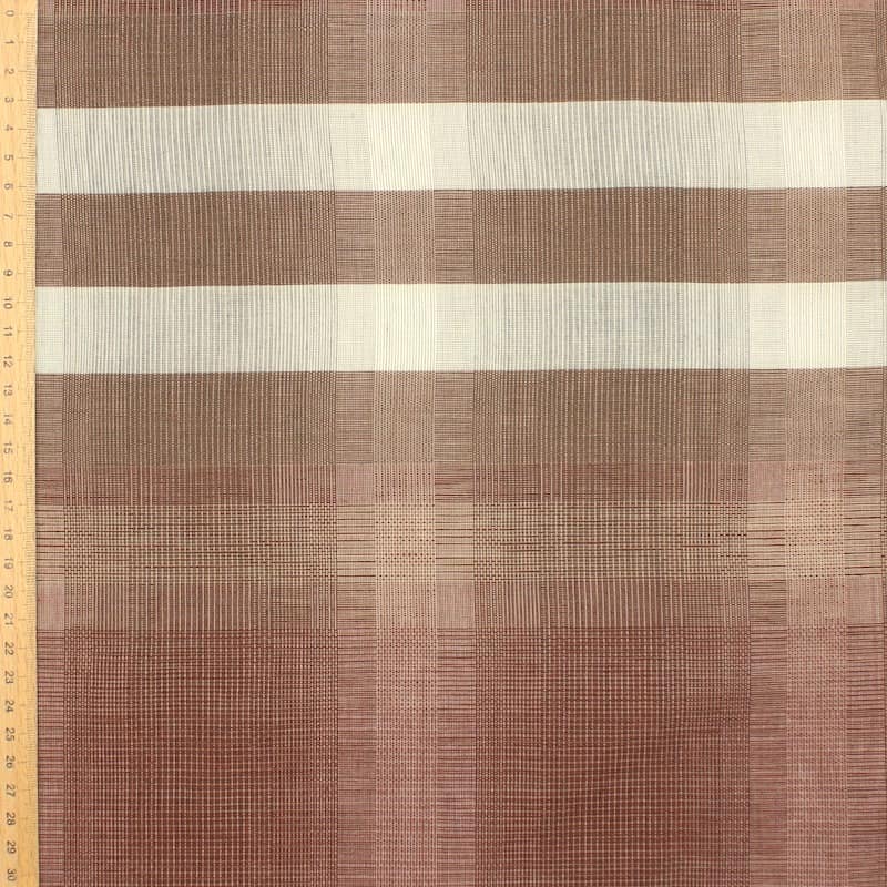 Checkered fabric in cotton and polyamide - brown