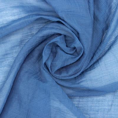 Cotton veil with shape memory - blue