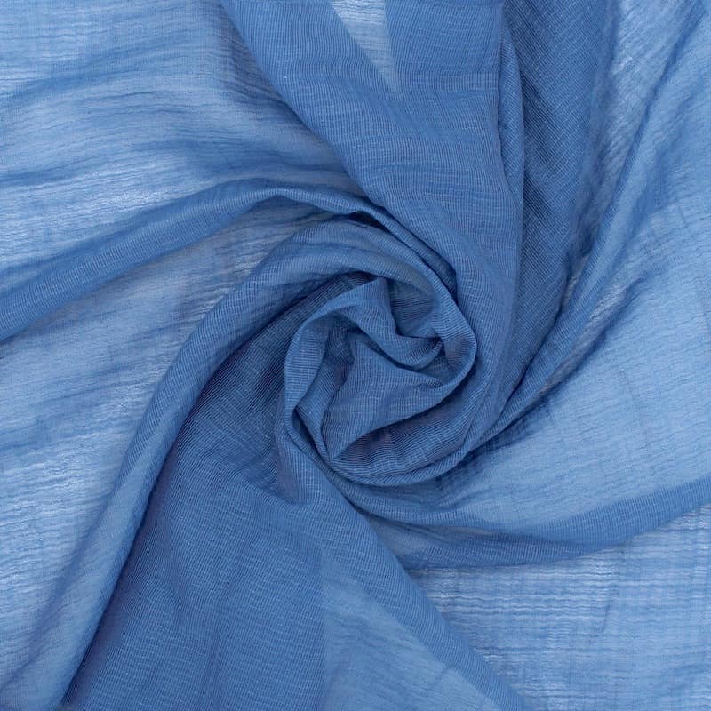 Cotton veil with shape memory - blue