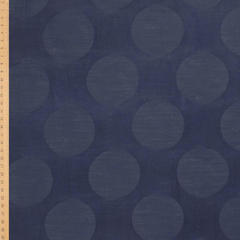Cotton veil with dots - navy blue