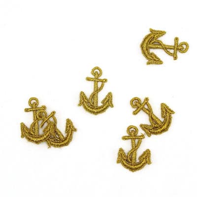 Patch to sew with golden anchor