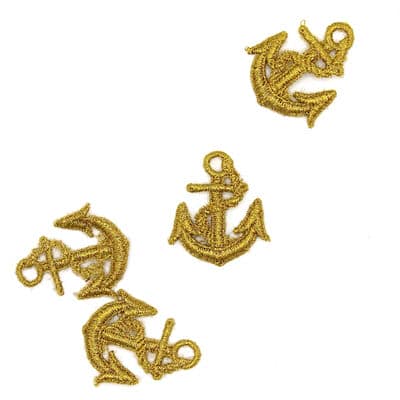 Patch to sew with golden anchor