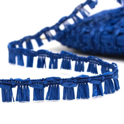 Ribbon with faux horsehair - blue