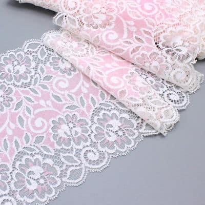 Extensible lace - white and pink