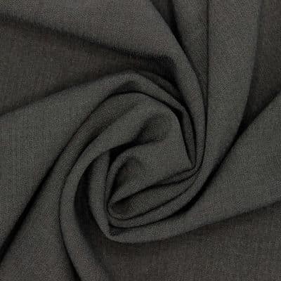 Fabric in polyester and wool - liquorice black 