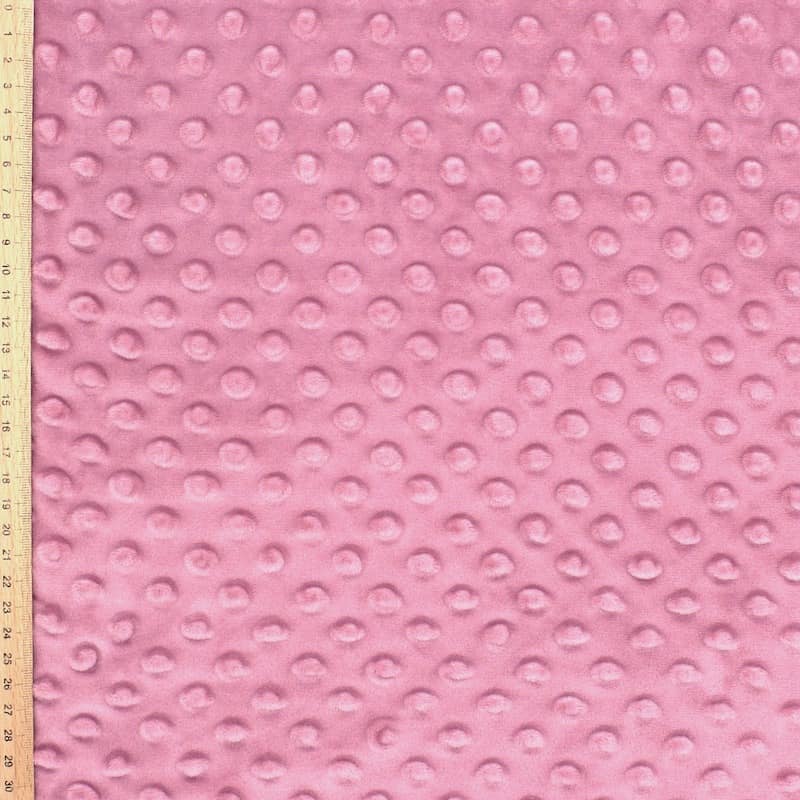 Minky velvet with dots in relief - old pink
