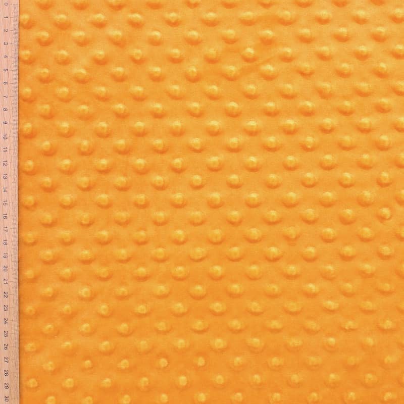 Minky velvet with dots in relief - ochre