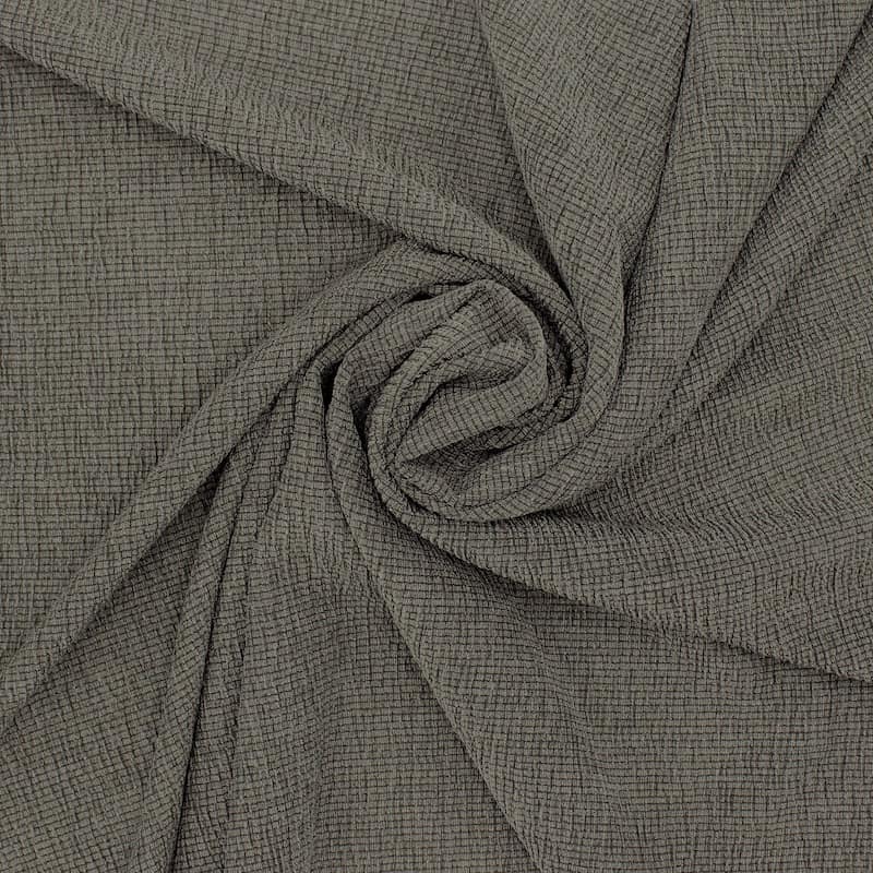 Tissu polyester extensible - gris