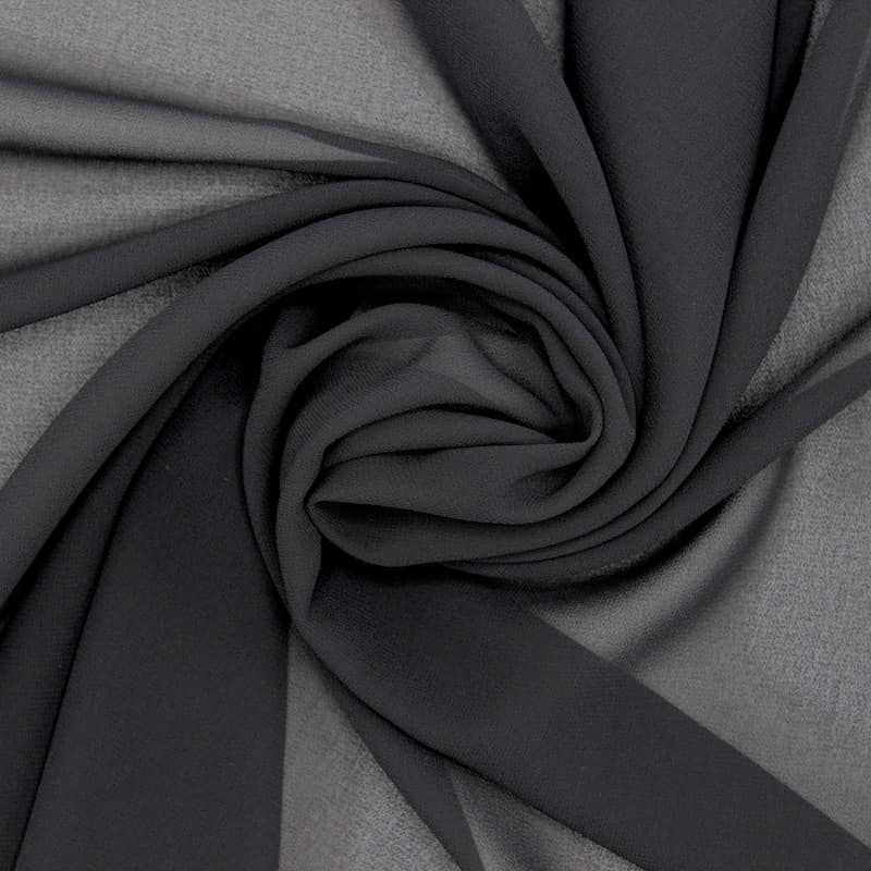 Tissu voile polyester - noir