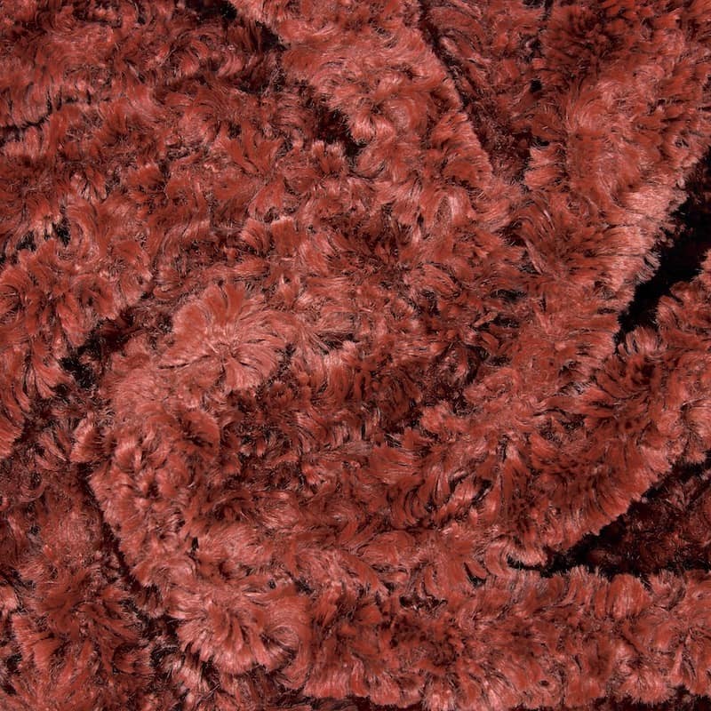 Minky fabric with long fur - rust 