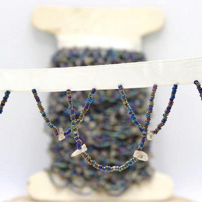 Braid trim with pearls - multicolor