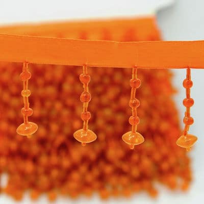 Braid trim with pearls - orange 