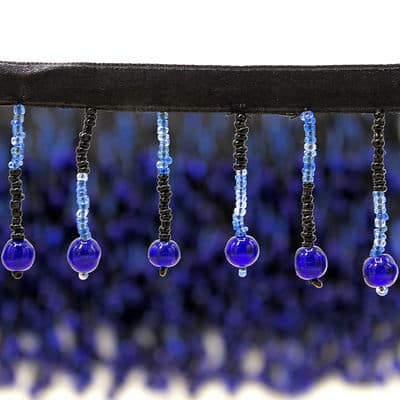 Braid trim with pearls - blue 