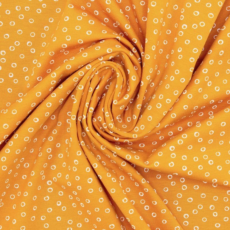 Jersey fabric with bubbles - orange