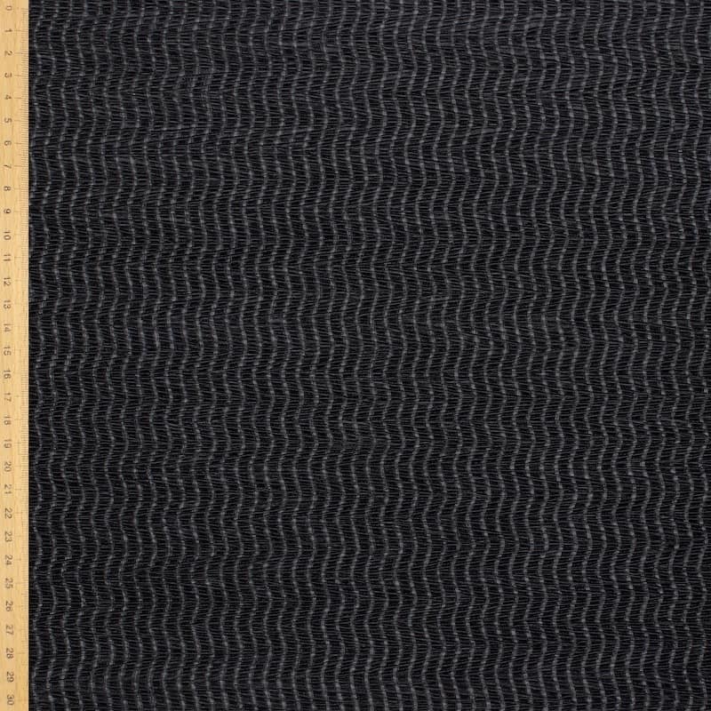 Fabric with fantasy pleats - black 