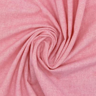 Brushed chambray cotton fabric - pink
