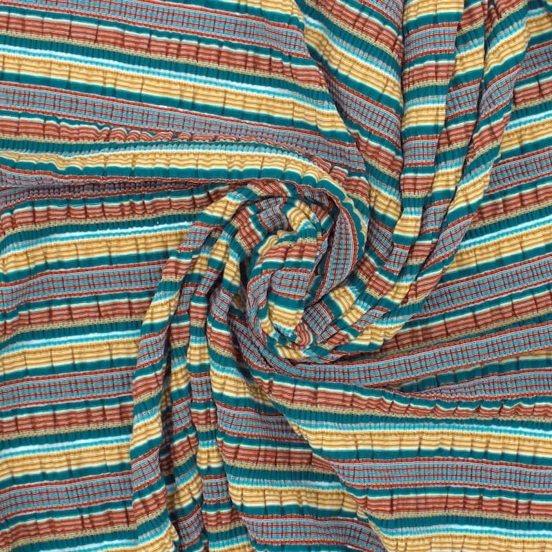 Tissu jersey rayures - multicolores