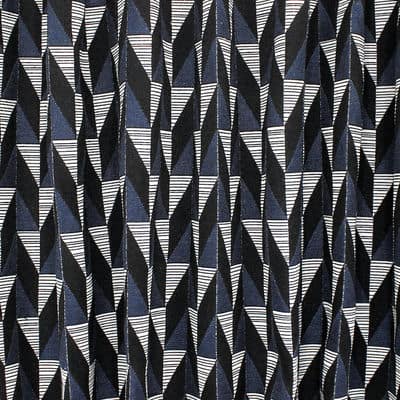 Jacquard fabric with geometric print - blue