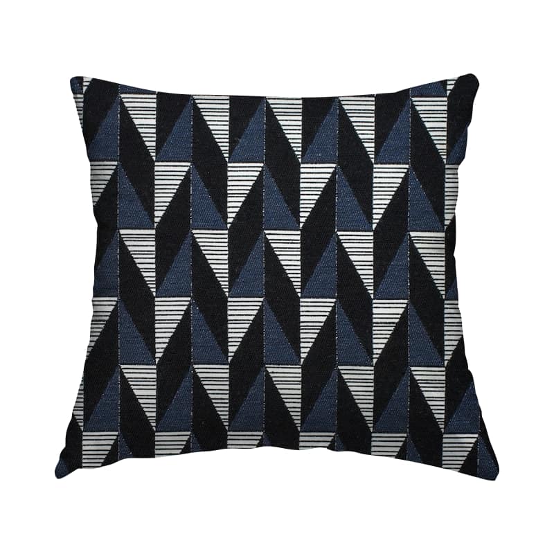 Jacquard fabric with geometric print - blue