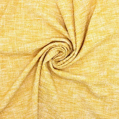 Tissu extensible structuré, jaspé - jaune