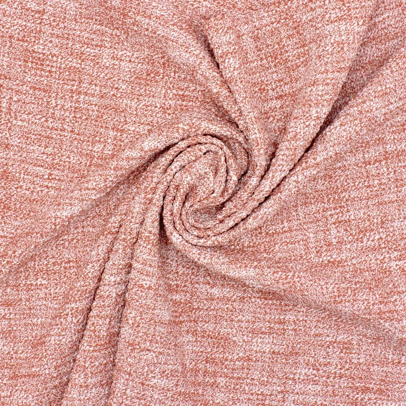 Structured and marbled extensible fabric - pink tea