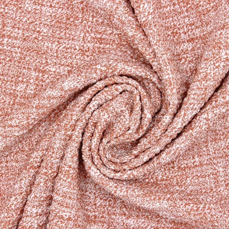 Structured and marbled extensible fabric - pink tea