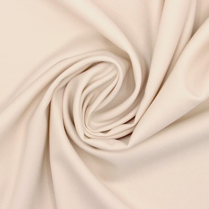 Rekbare polyester twill - gebroken wit