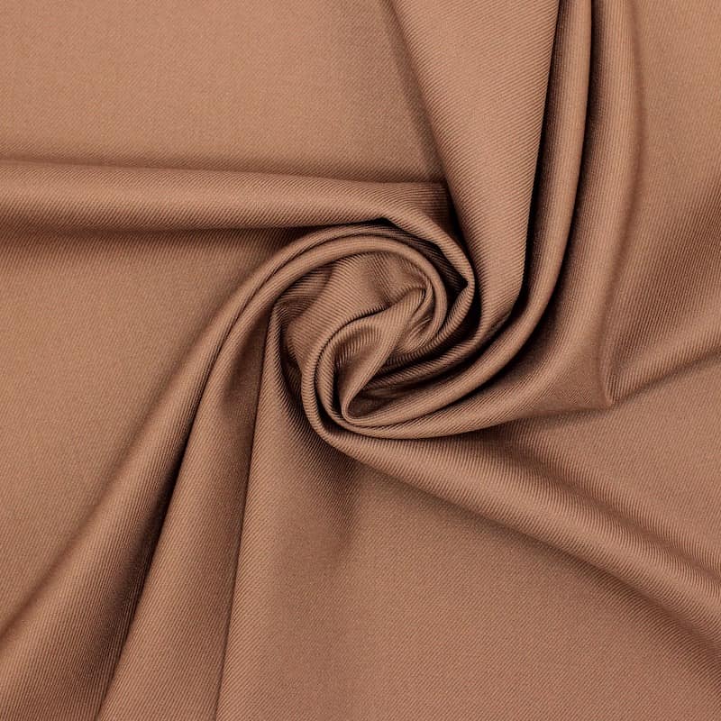 Rekbare polyester twill - bruin